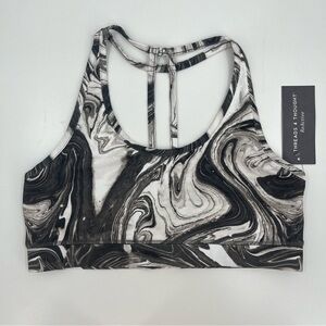 Threads 4 Thought NWT ReActive Sports Athetic Bra Grey White MarblexL